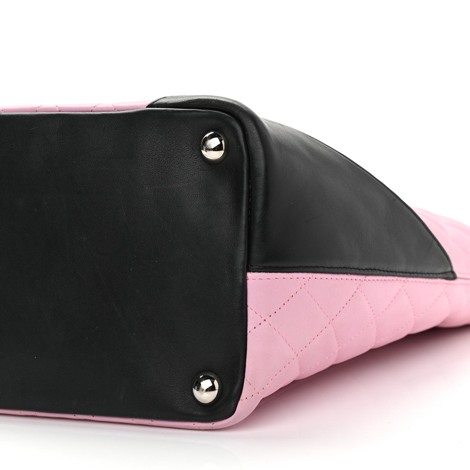 Chanel Calfskin Quilted Large Cambon Tote Pink Black 10 of 12