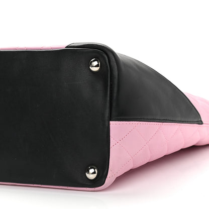Chanel Calfskin Quilted Large Cambon Tote Pink Black 10 of 12