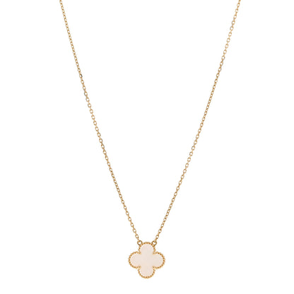Van Cleef & Arpels 18K Yellow Gold Mother of Pearl Vintage Alhambra Pendant Necklace 1 of 6
