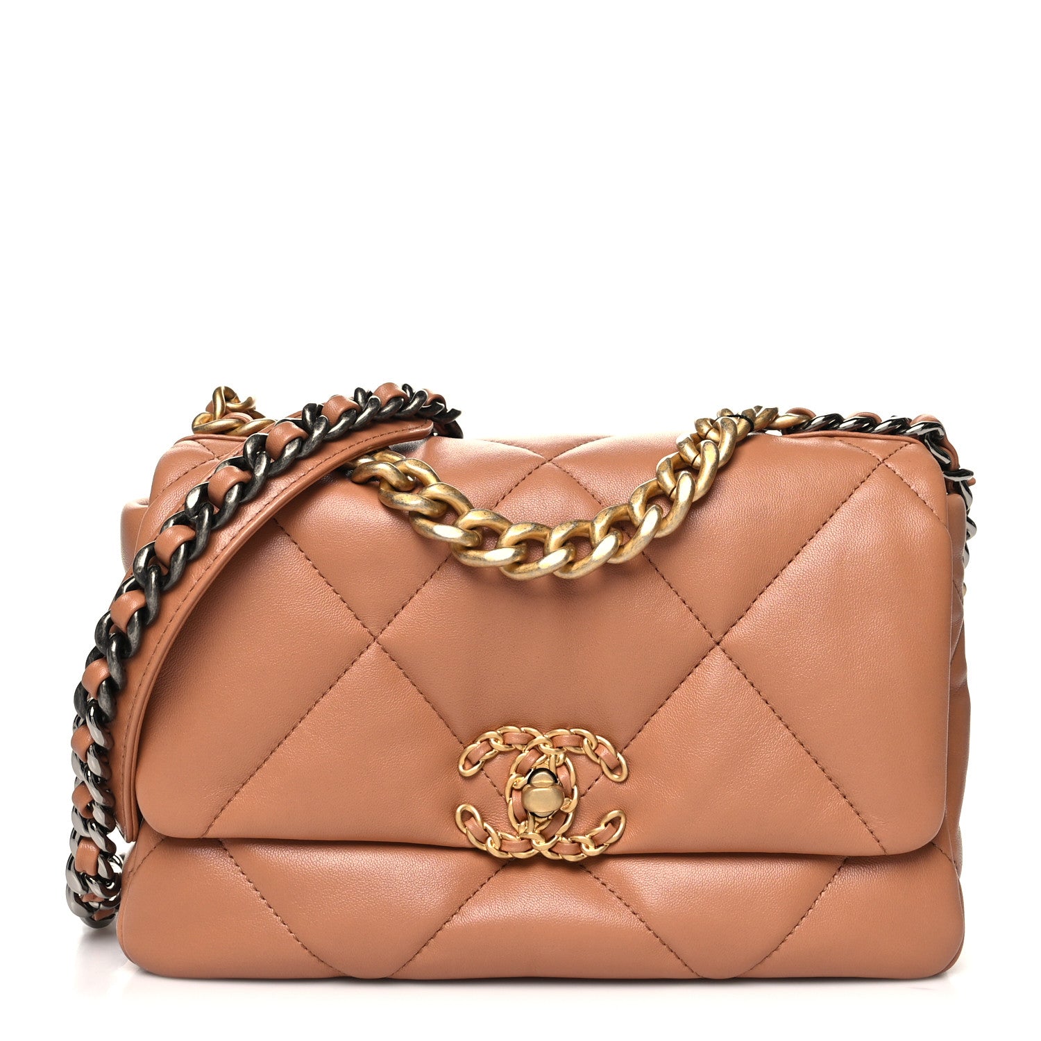 Chanel Lambskin Quilted Medium Chanel 19 Flap Brown 1 of 11
