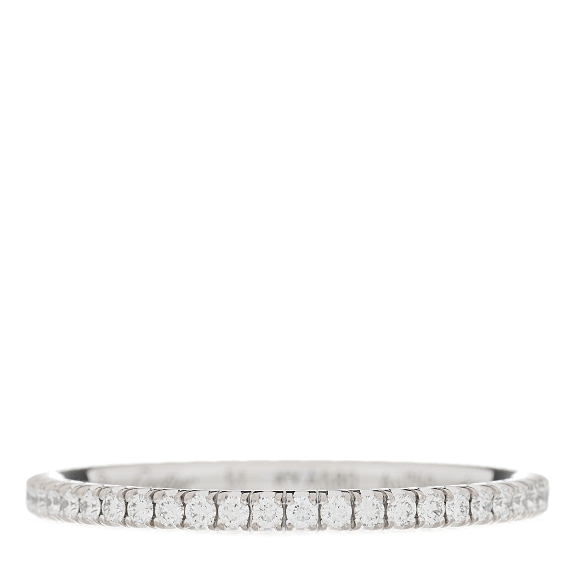 Cartier 18K White Gold Diamond 1.5mm Etincelle de Cartier Wedding Band Ring 51 5.75 1 of 5