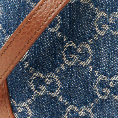 Gucci New Denim GG Monogram Calfskin Mini Jackie 1961 Hobo Blue Tea Cuir 9 of 13