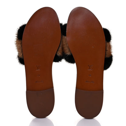 Louis Vuitton Mink Fur Lock It Flat Mule 40 Black Brown 5 of 8