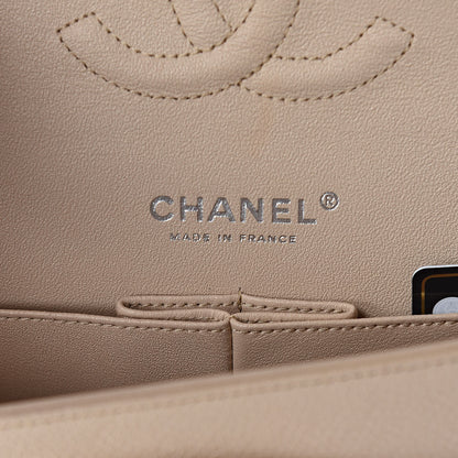 Chanel Pearly Caviar Quilted Medium Double Flap Light Beige 6 of 10