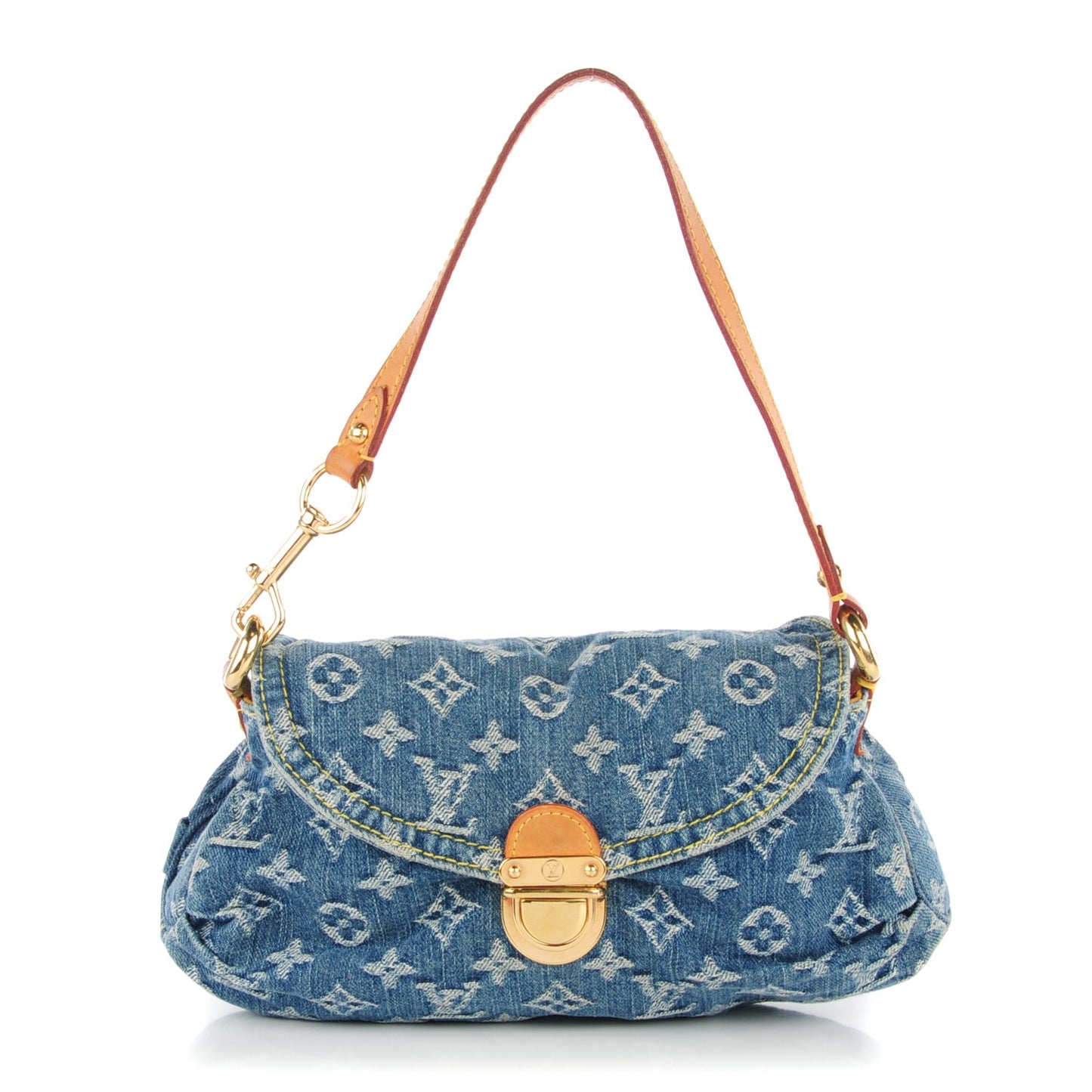Monogram Denim Mini Pleaty Blue