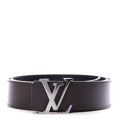 Louis Vuitton Calfskin 40mm LV Initiales Reversible Belt 95 38 Dark Brown Black 1 of 8