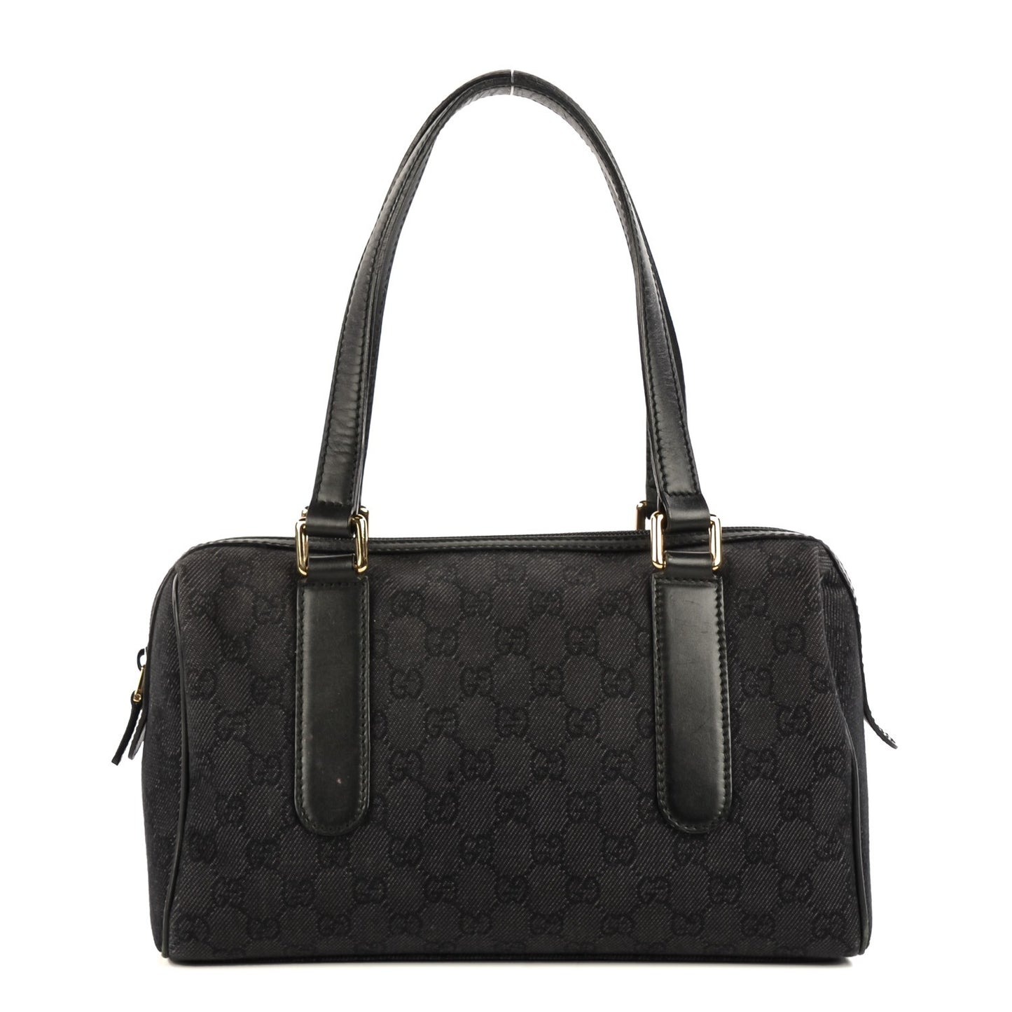 Denim Monogram Small Duffle Bag Dark Brown