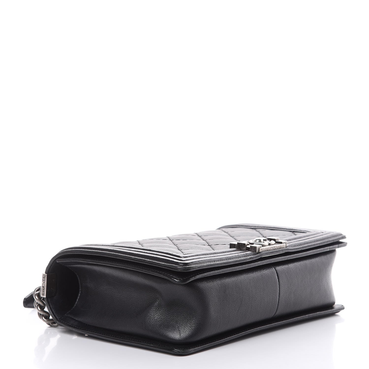 Chanel Calfskin Quilted Double Stitch New Medium Boy Flap Black 4 of 14