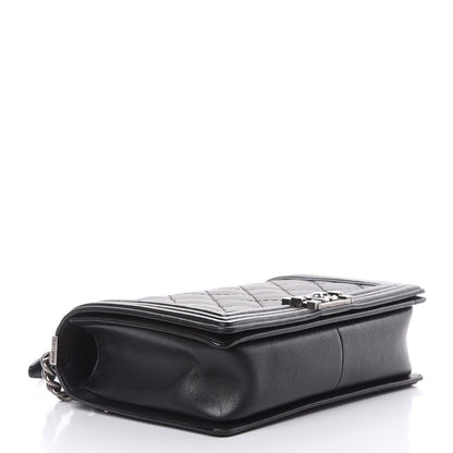 Chanel Calfskin Quilted Double Stitch New Medium Boy Flap Black 4 of 14