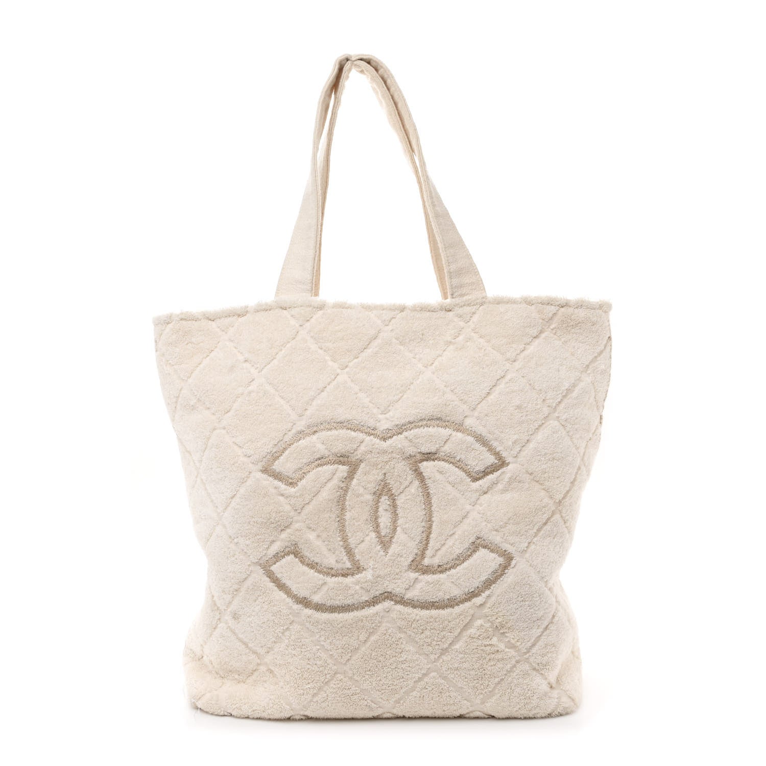 Chanel Terry Cotton CC Beach Tote Towel Set Ivory 1 of 14