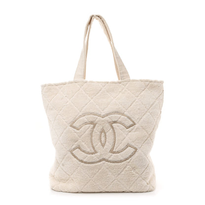 Chanel Terry Cotton CC Beach Tote Towel Set Ivory 1 of 14