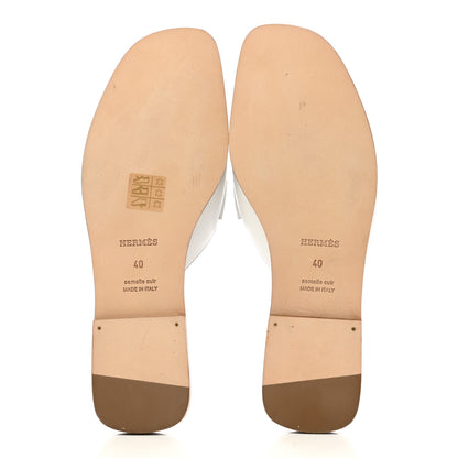 Hermes Calfskin Auteuil Sandals 40 White 5 of 8