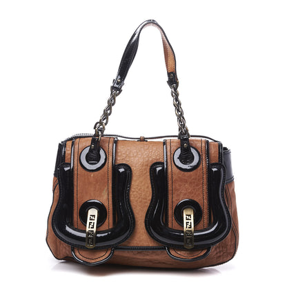 Fendi Nappa Patent B Bag Osso Black 1 of 12