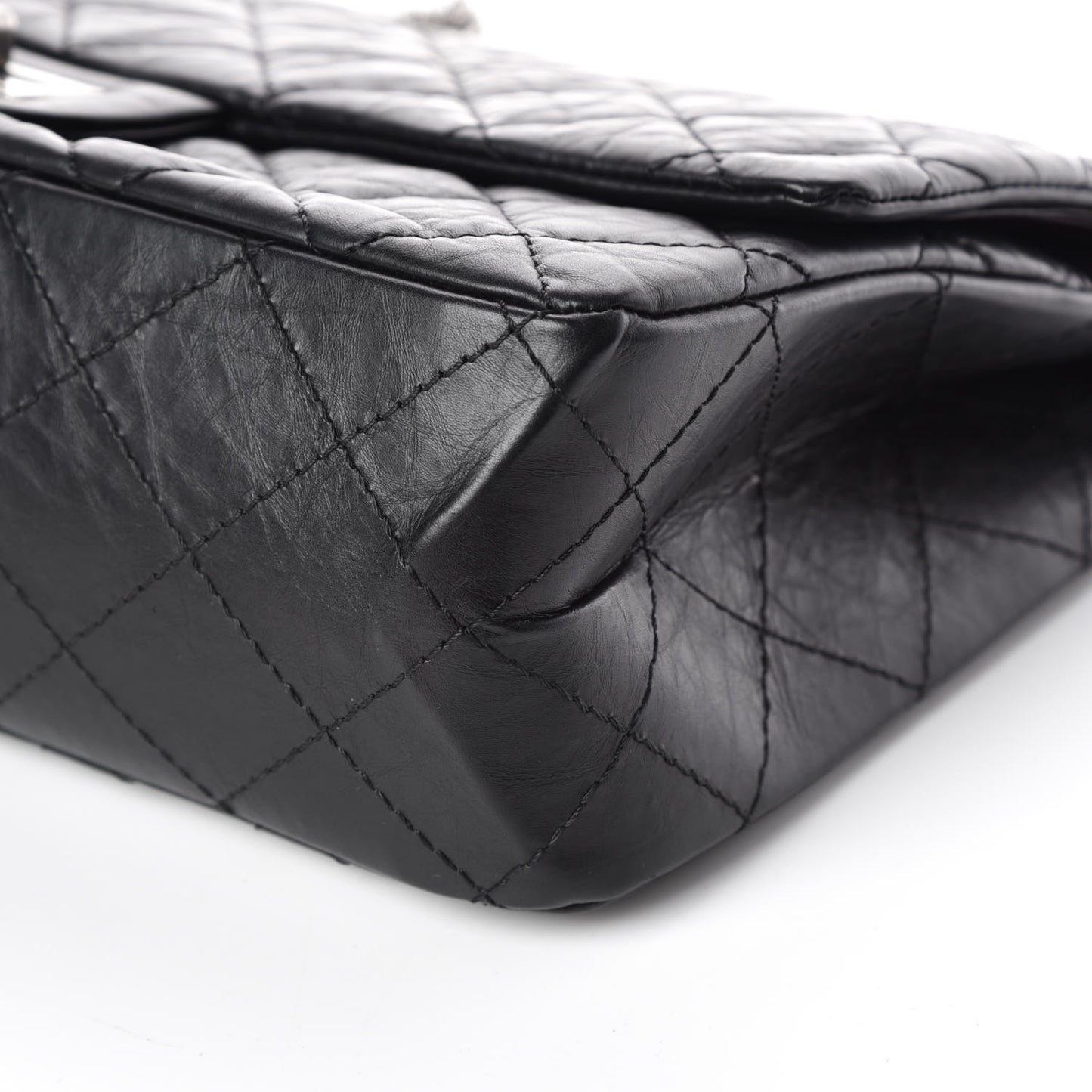 Aged Calfskin Quilted 2.55 Reissue 227 Flap Black