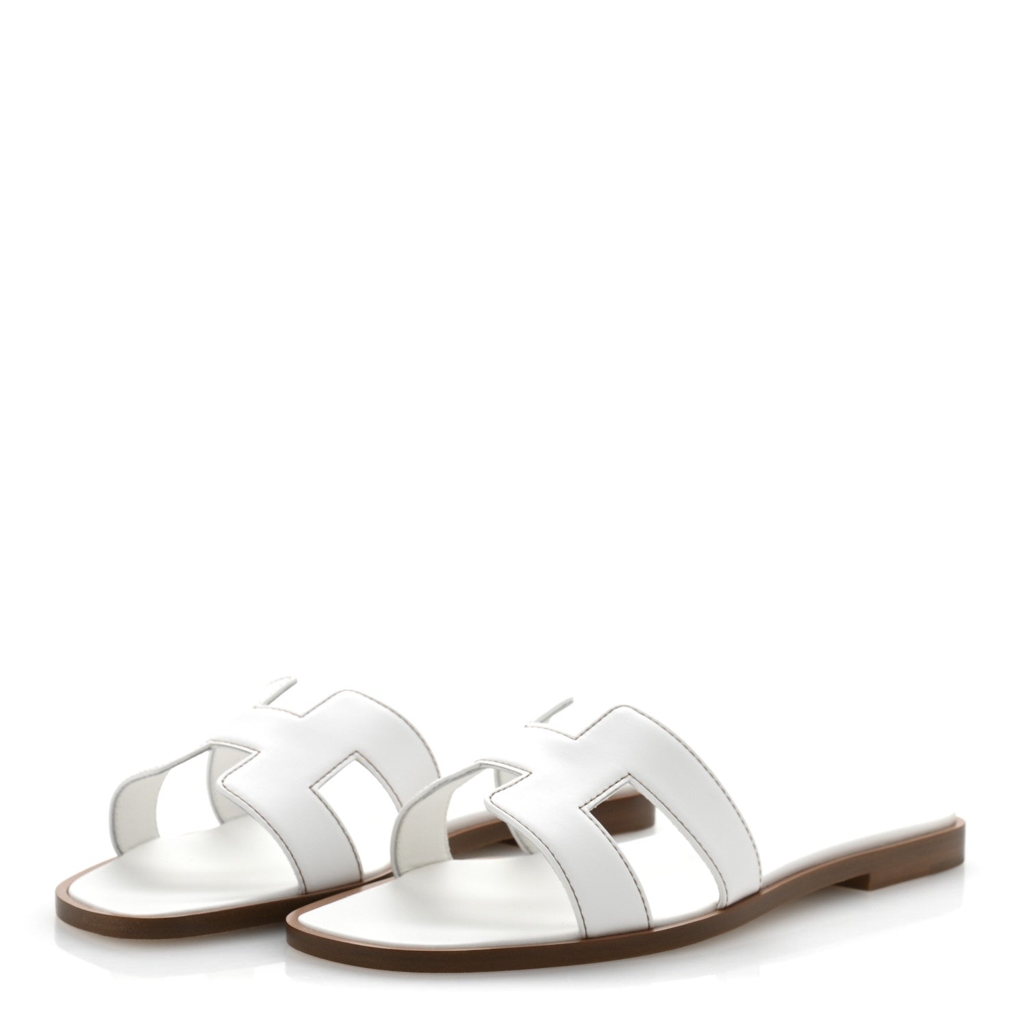 Hermes Box Calfskin Oran Sandals 36.5 White 4 of 10