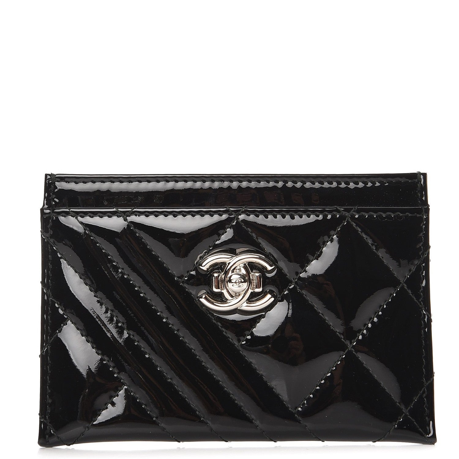 Chanel Patent Quilted Coco Boy Card Holder Black 1 of 9