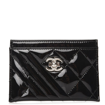 Chanel Patent Quilted Coco Boy Card Holder Black 1 of 9