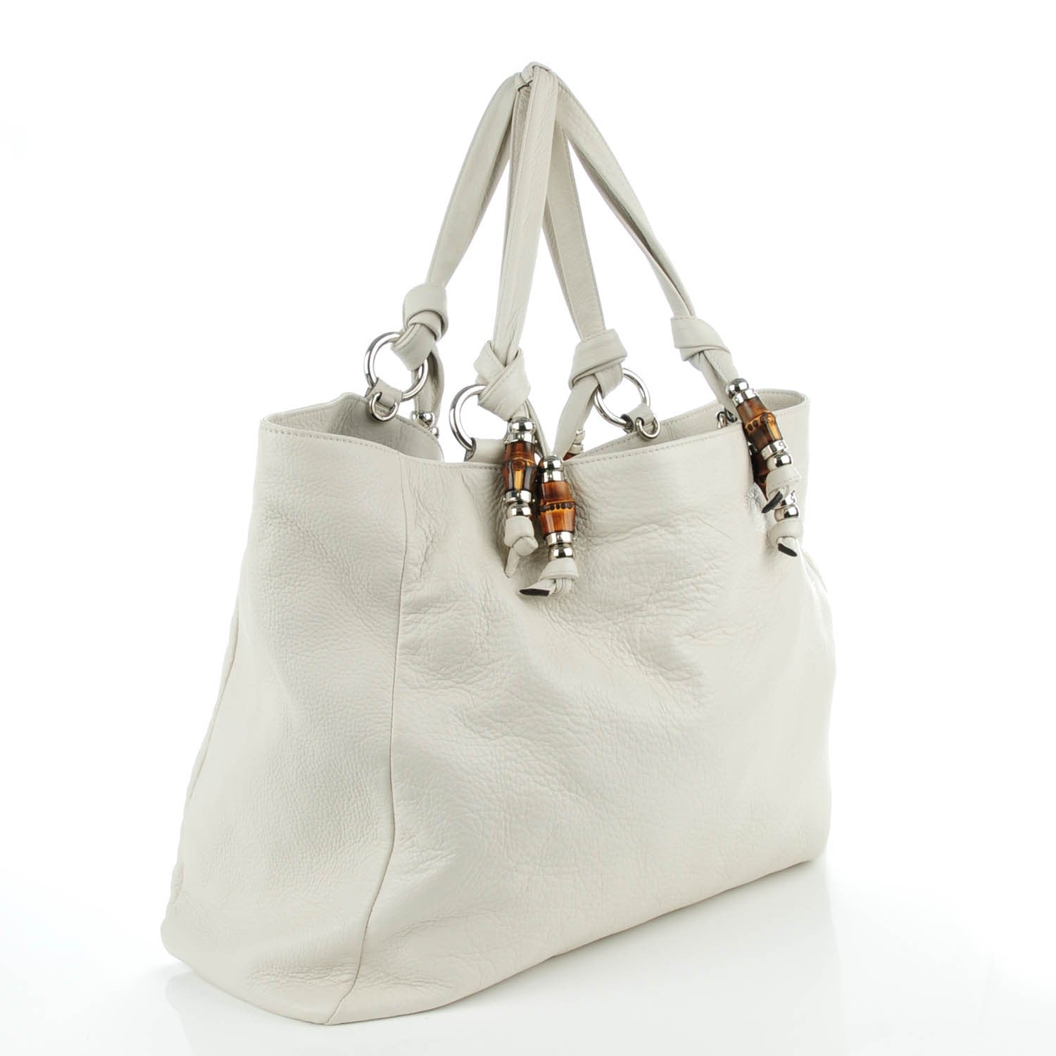 Gucci Calfskin Large Jungle Tote White 3 of 7