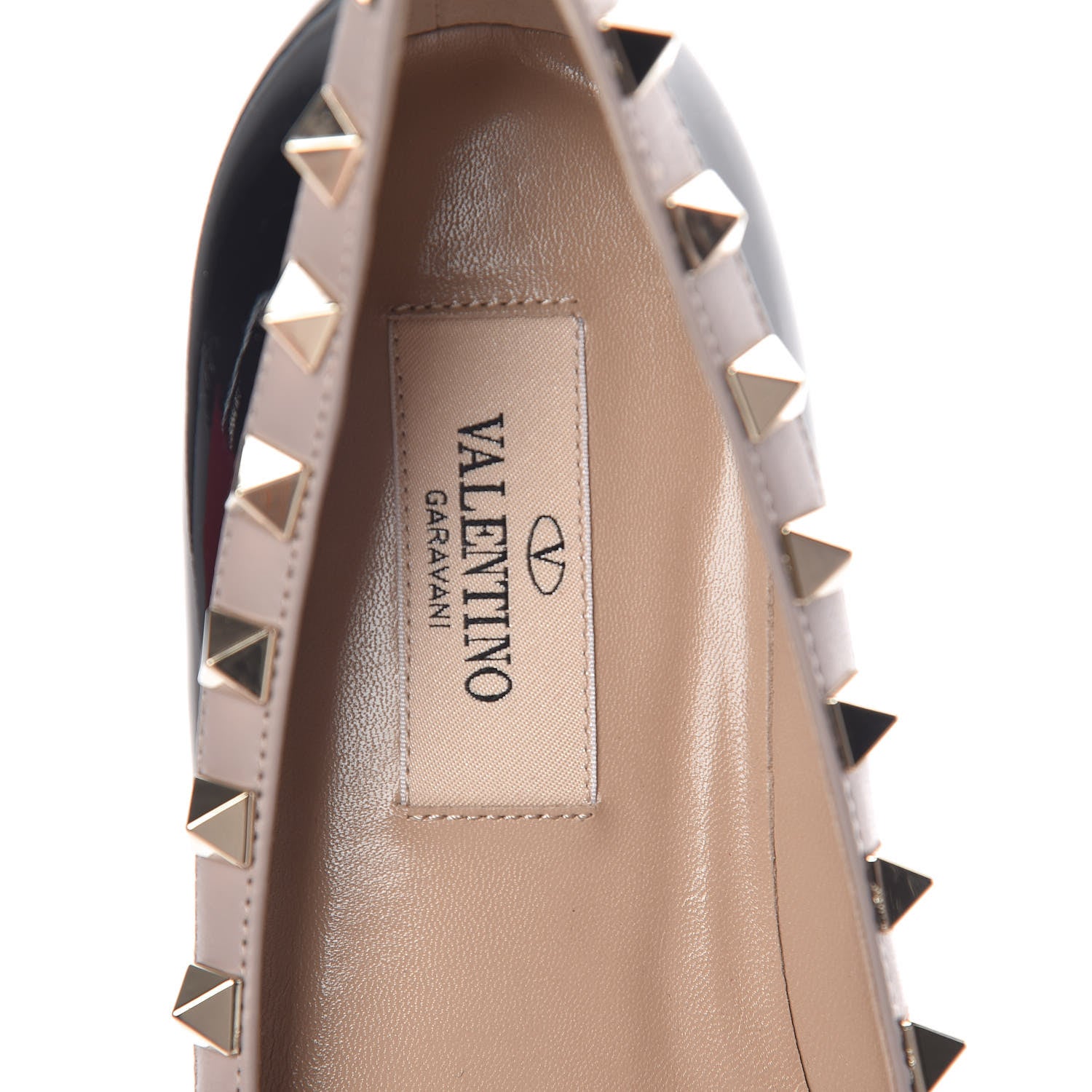 Valentino Garavani Patent Nappa Rockstud Ballerina Flats 35 Black Poudre 5 of 10