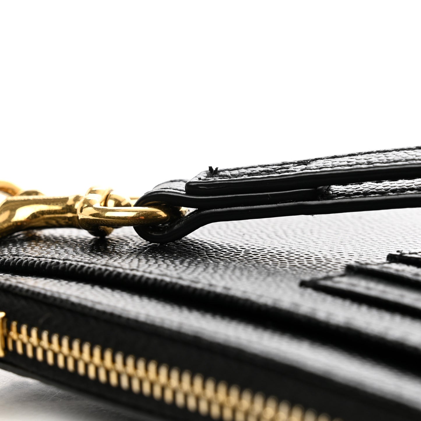 Grain De Poudre Chevron Monogram Large Bill Pouch Black