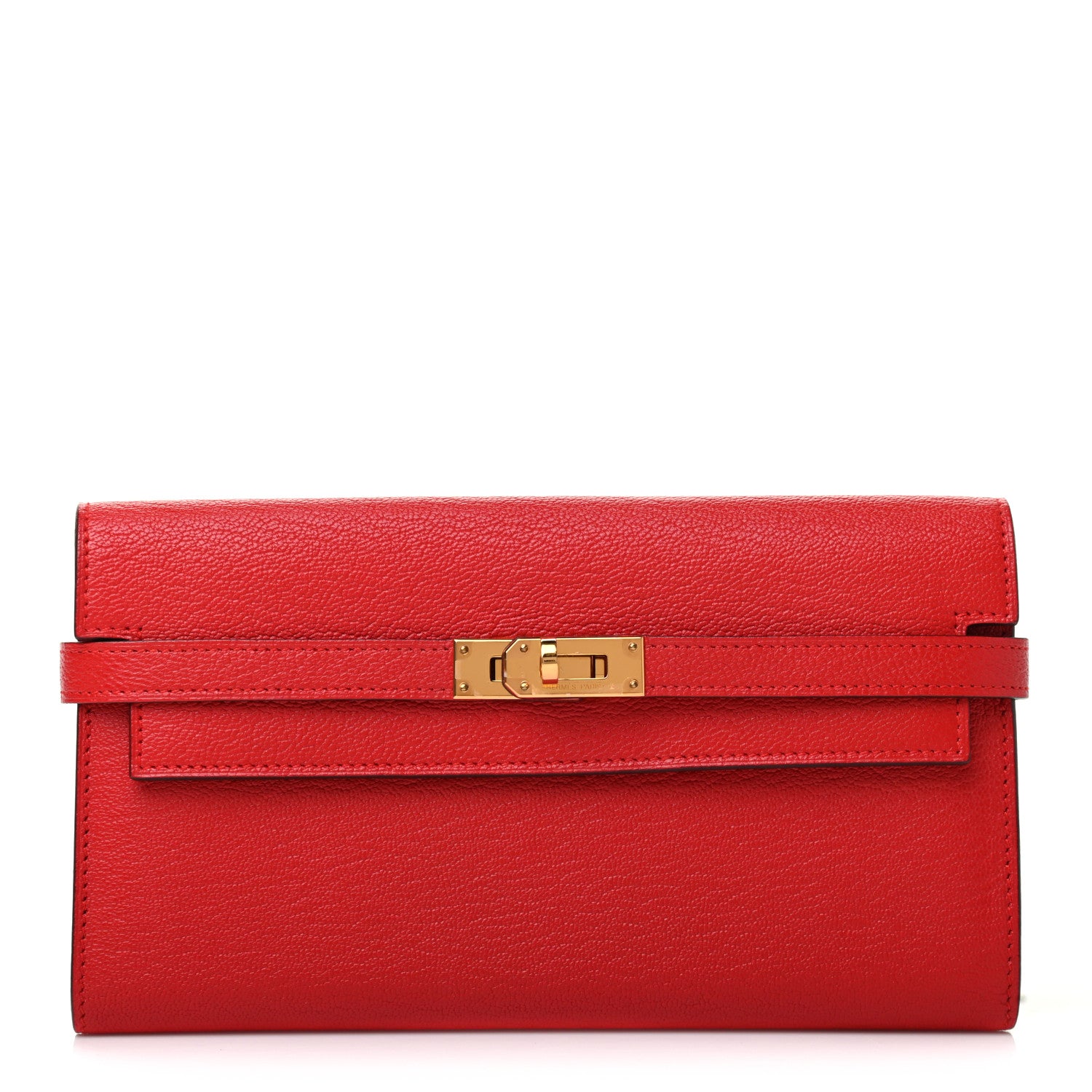 Hermes Chevre Mysore Kelly Longue Wallet Rouge Tomate 1 of 10
