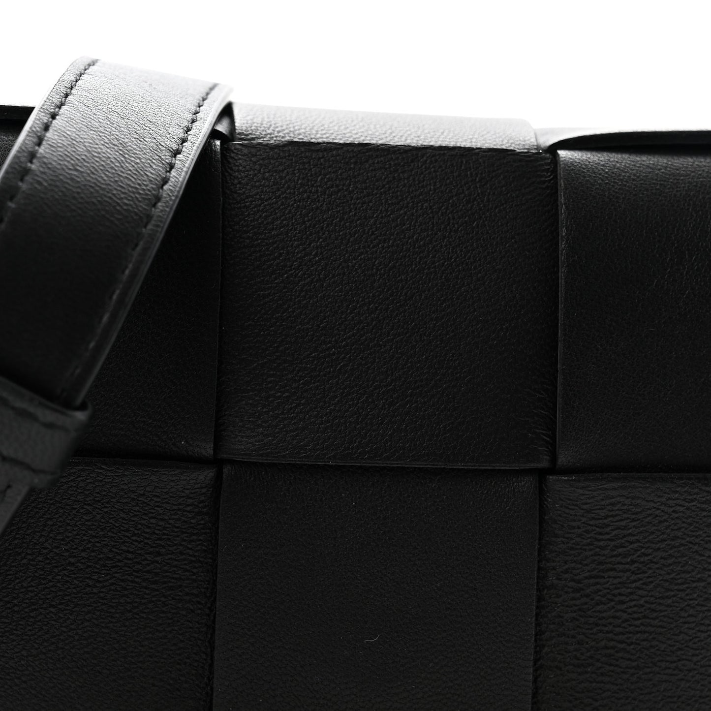 Lambskin Maxi Intrecciato Extra Mini Cassette Crossbody Bag Black