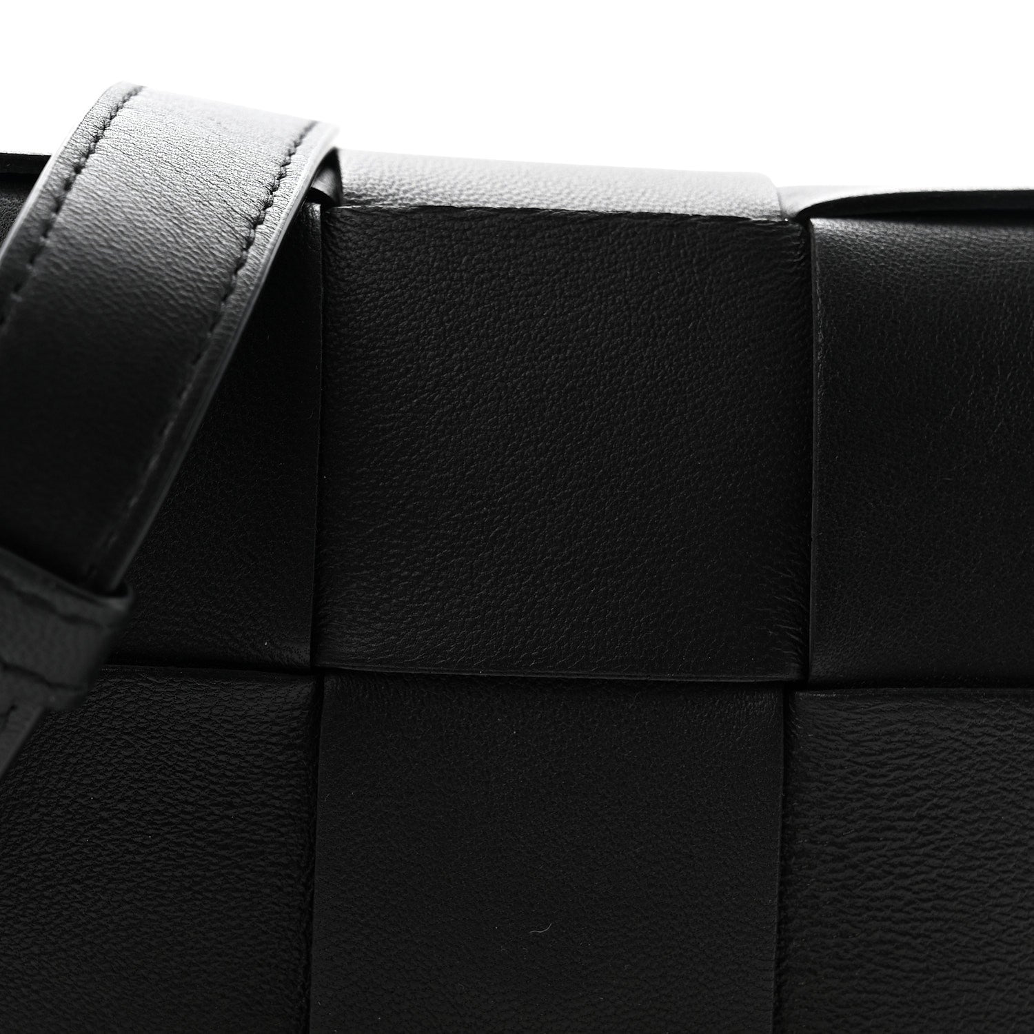 Bottega Veneta Lambskin Maxi Intrecciato Extra Mini Cassette Crossbody Bag Black 7 of 9
