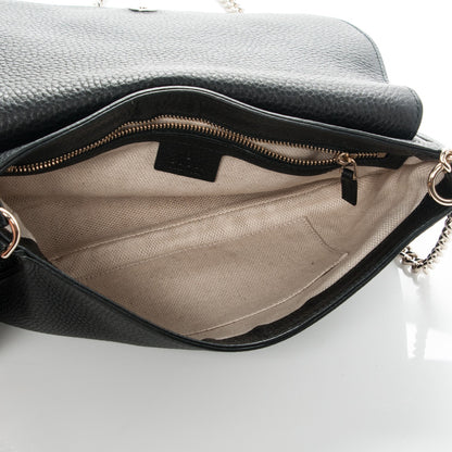 Gucci Pebbled Calfskin Medium Soho Flap Crossbody Black 5 of 7