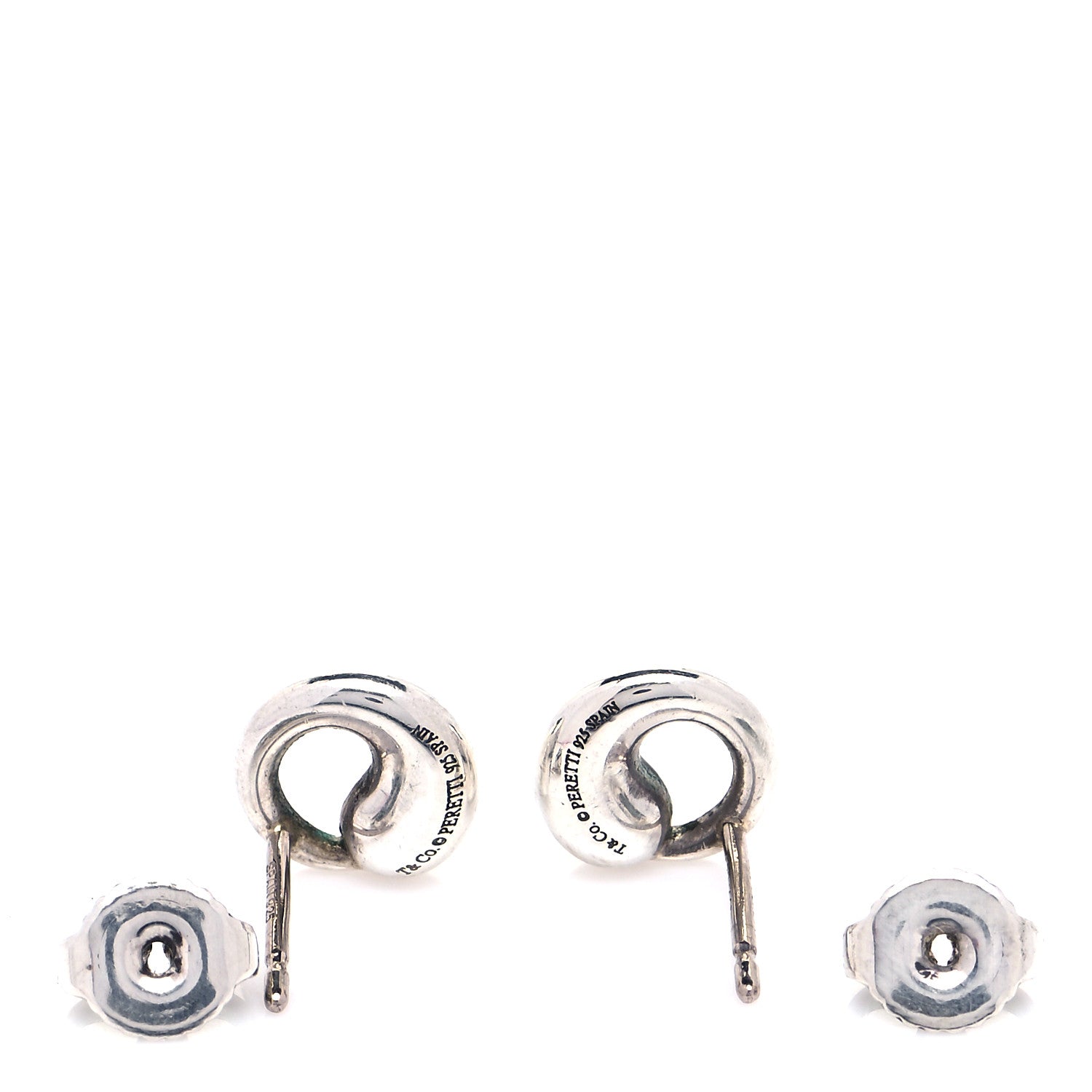 Tiffany Sterling Silver 9mm Elsa Peretti Eternal Circle Earrings 4 of 5