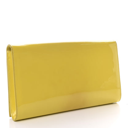 Saint Laurent Patent Calfskin Monogram Large Belle De Jour Clutch Yellow 3 of 17
