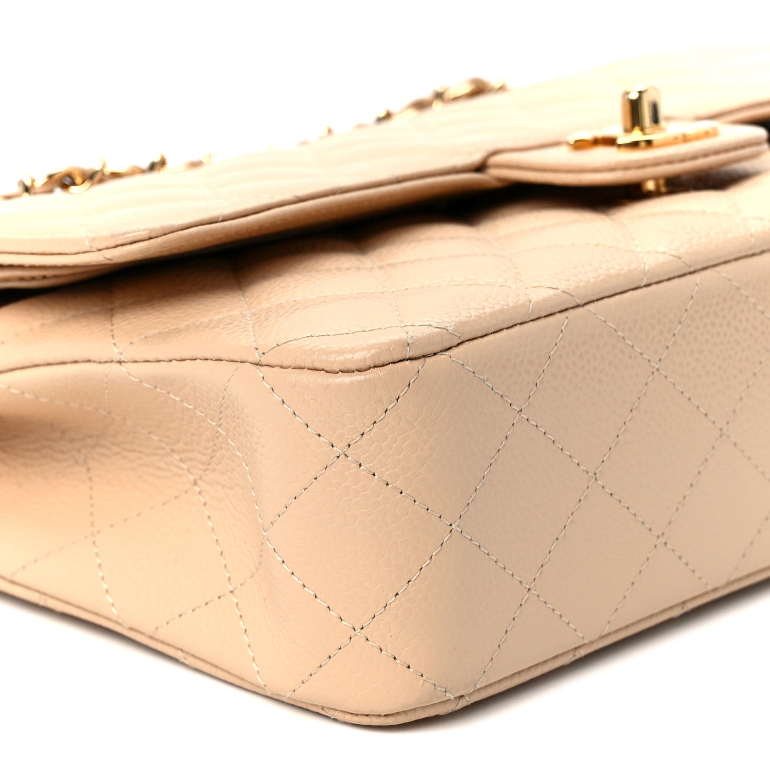 Chanel Caviar Quilted Medium Double Flap Beige Clair 10 of 13
