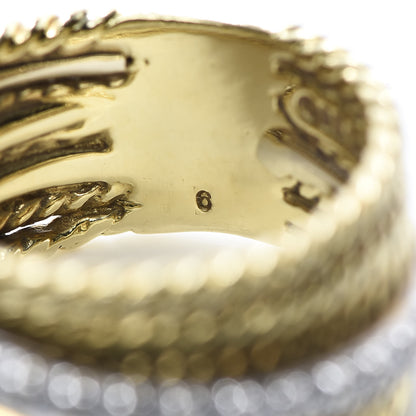 David Yurman 18K Yellow Gold Diamond 11mm Wide Crossover Ring 51 5.75 6 of 6