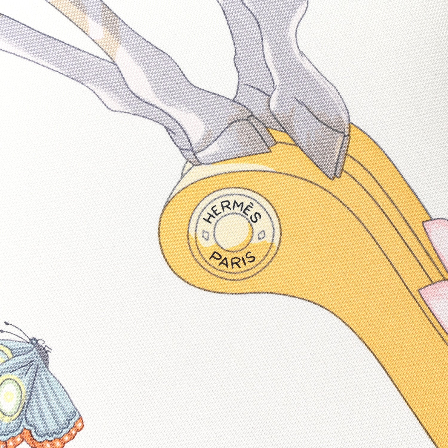 Hermes Silk Hermes Story Scarf 90 White Beige Multicolor 3 of 5