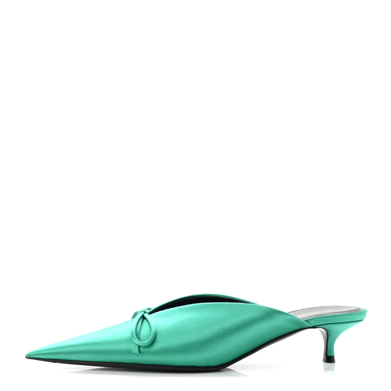 Balenciaga Satin Pointed Toe Knife 40mm Mules 38 Vert Emeraude 1 of 10