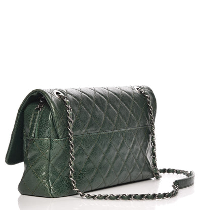 Chanel Iridescent Caviar Quilted Large Chic Flap Dark Green 3 of 7