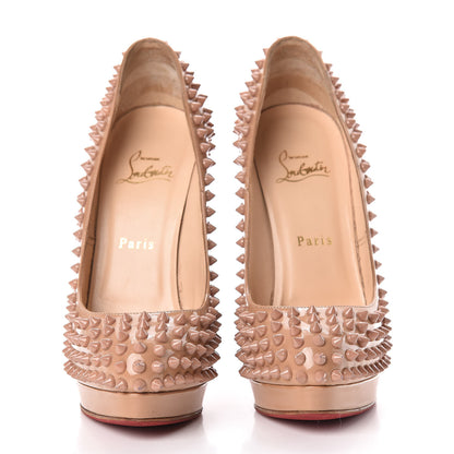 Christian Louboutin Patent Alti Spikes 140 Pumps 38 Nude 2 of 26