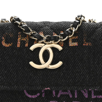 Chanel Denim Quilted Denim Mood Belt Bag Black Multicolor 8 of 11