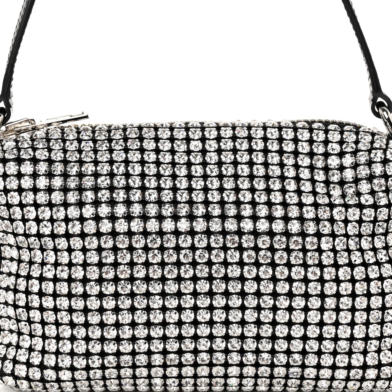 Alexander Wang Mesh Crystal Rhinestone Mini Heiress Pouch Black Silver 7 of 10