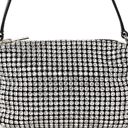 Alexander Wang Mesh Crystal Rhinestone Mini Heiress Pouch Black Silver 7 of 10