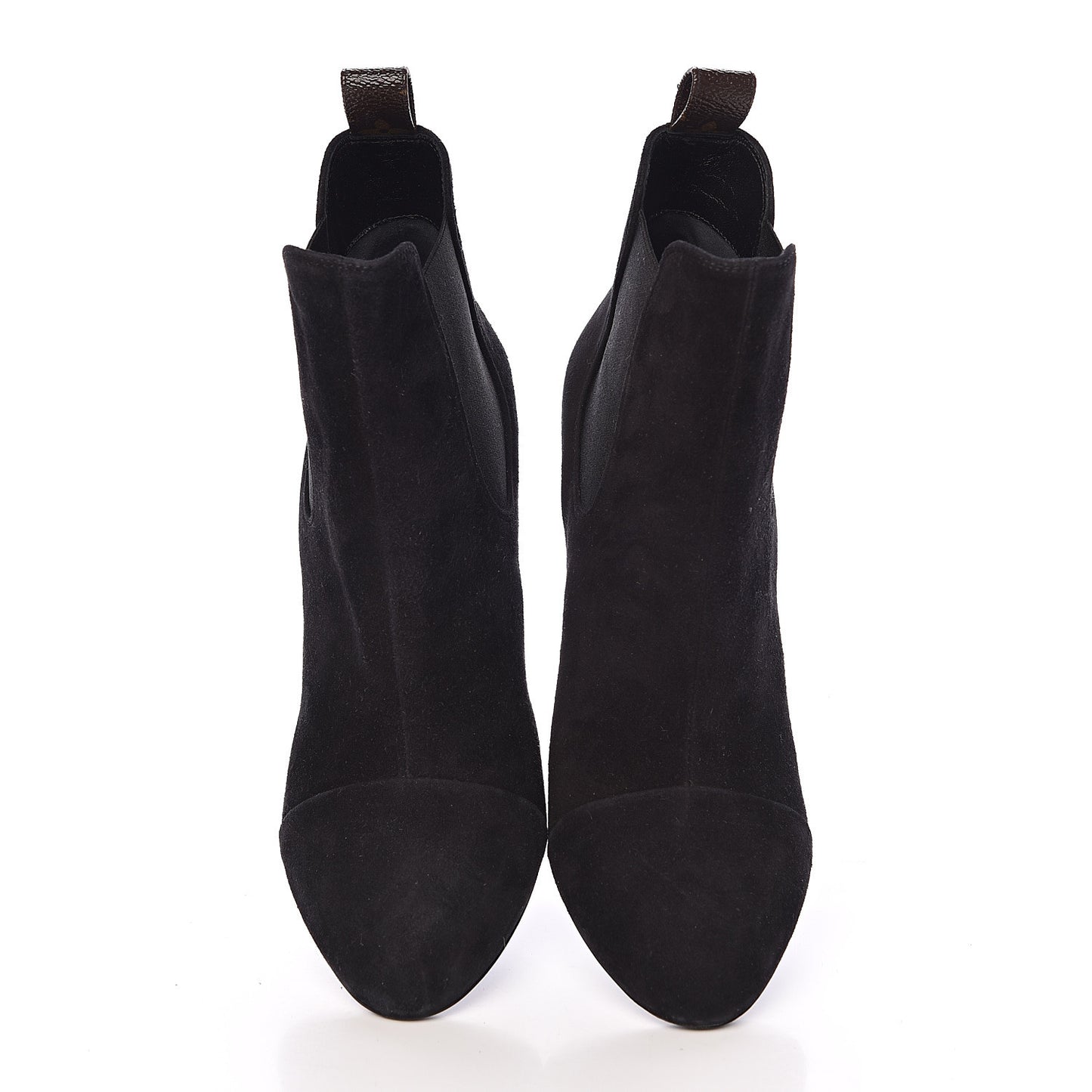 Suede Monogram Uniformes Cap Toe Chelsea 75mm Ankle Boots 38.5 Black