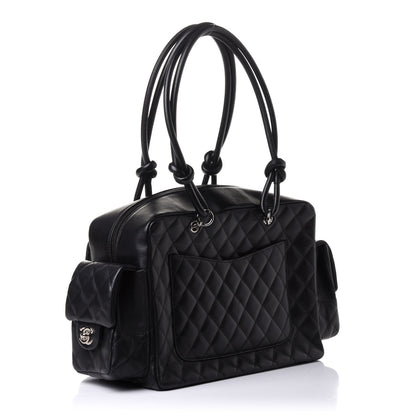 Chanel Calfskin Quilted Large Cambon Multipocket Reporter Black 2 of 10