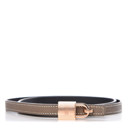 Hermes Epsom Swift 13mm Romance Belt 85 Etoupe Black 1 of 7