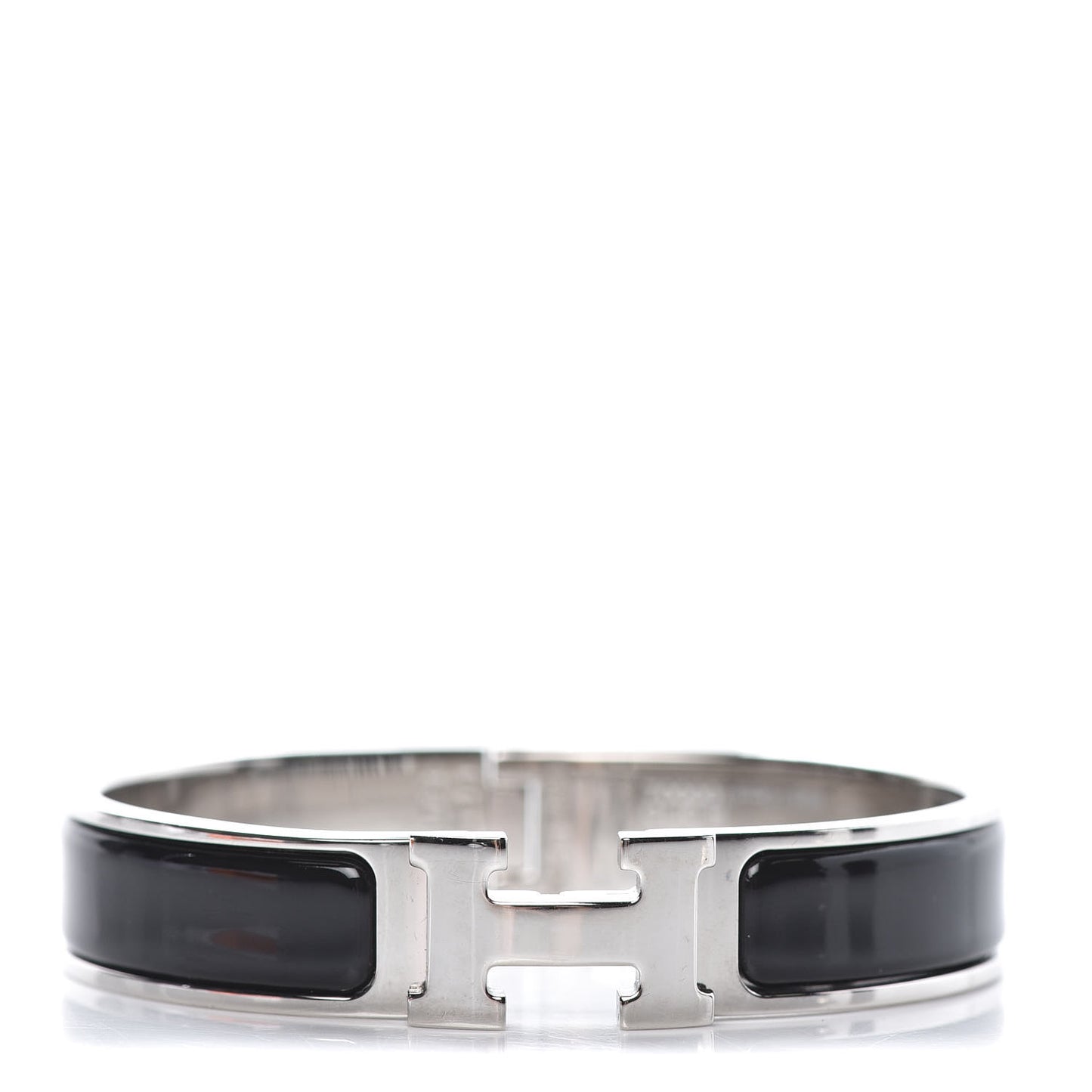 Enamel Narrow Clic Clac H Bracelet PM Black