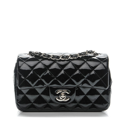 Chanel Patent Calfskin Quilted Mini Rectangular Flap Black 1 of 8