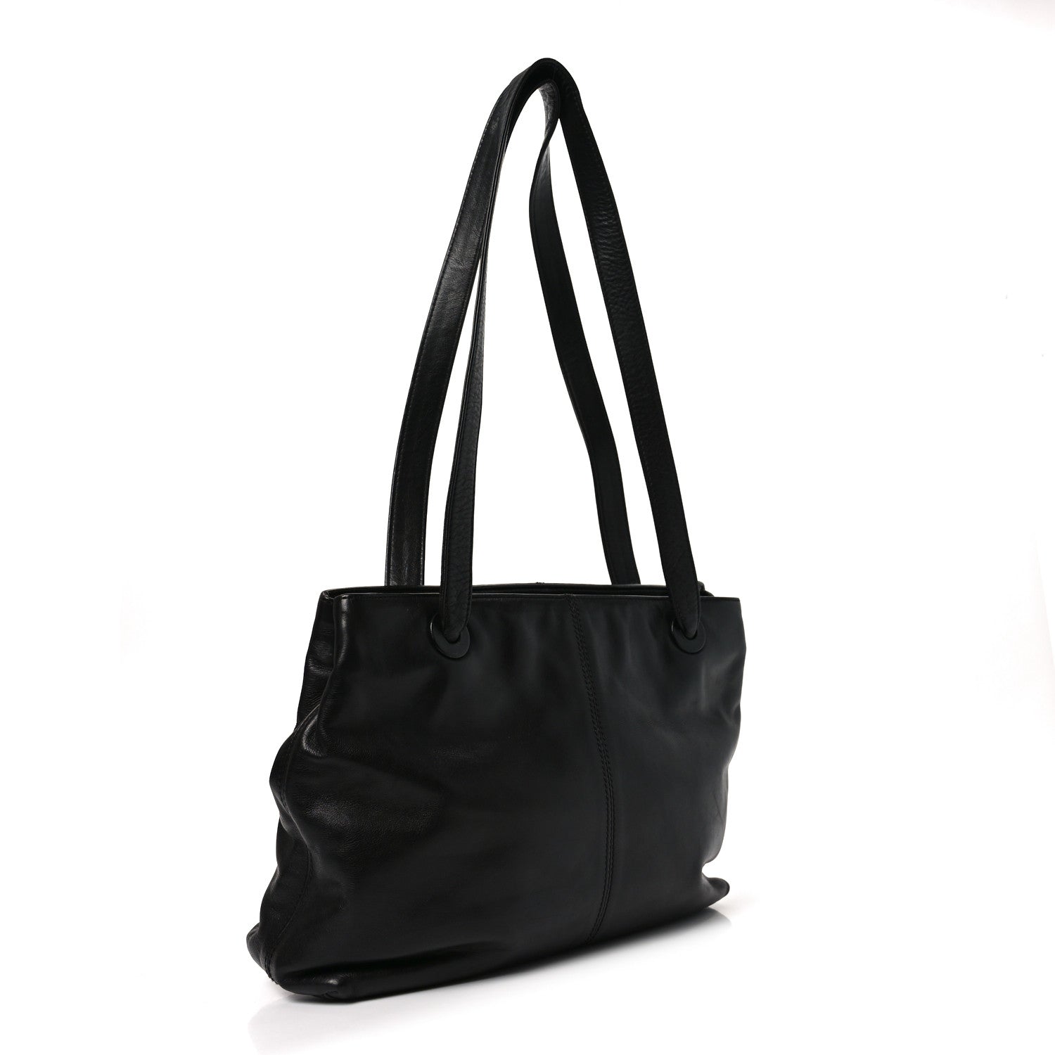 Chanel Lambskin CC Stitched Tote Black 3 of 10