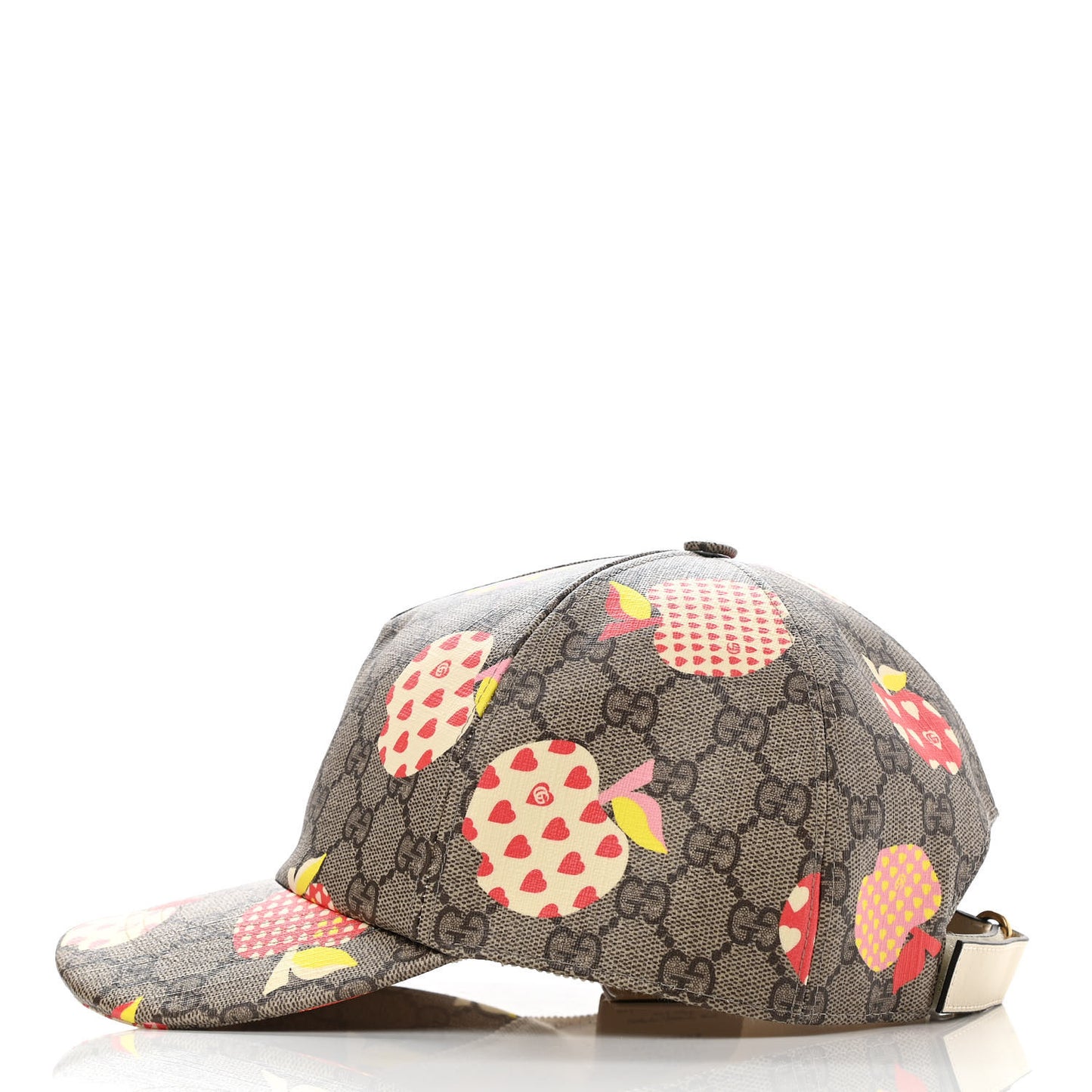 GG Supreme Monogram Les Pommes Baseball Hat L Beige Multicolor
