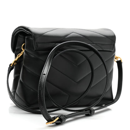 Saint Laurent Calfskin Y Quilted Monogram Toy Loulou Crossbody Bag Black 3 of 12