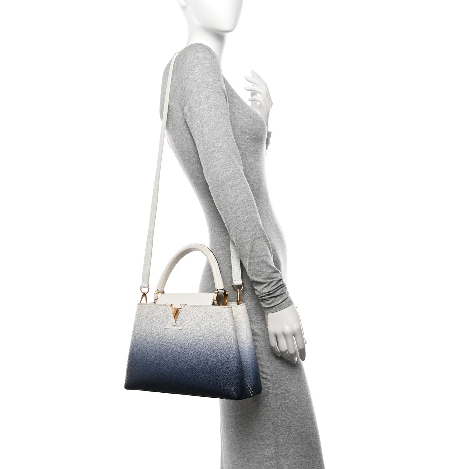 Louis Vuitton Taurillon Capucines PM Blue Marine 2 of 13