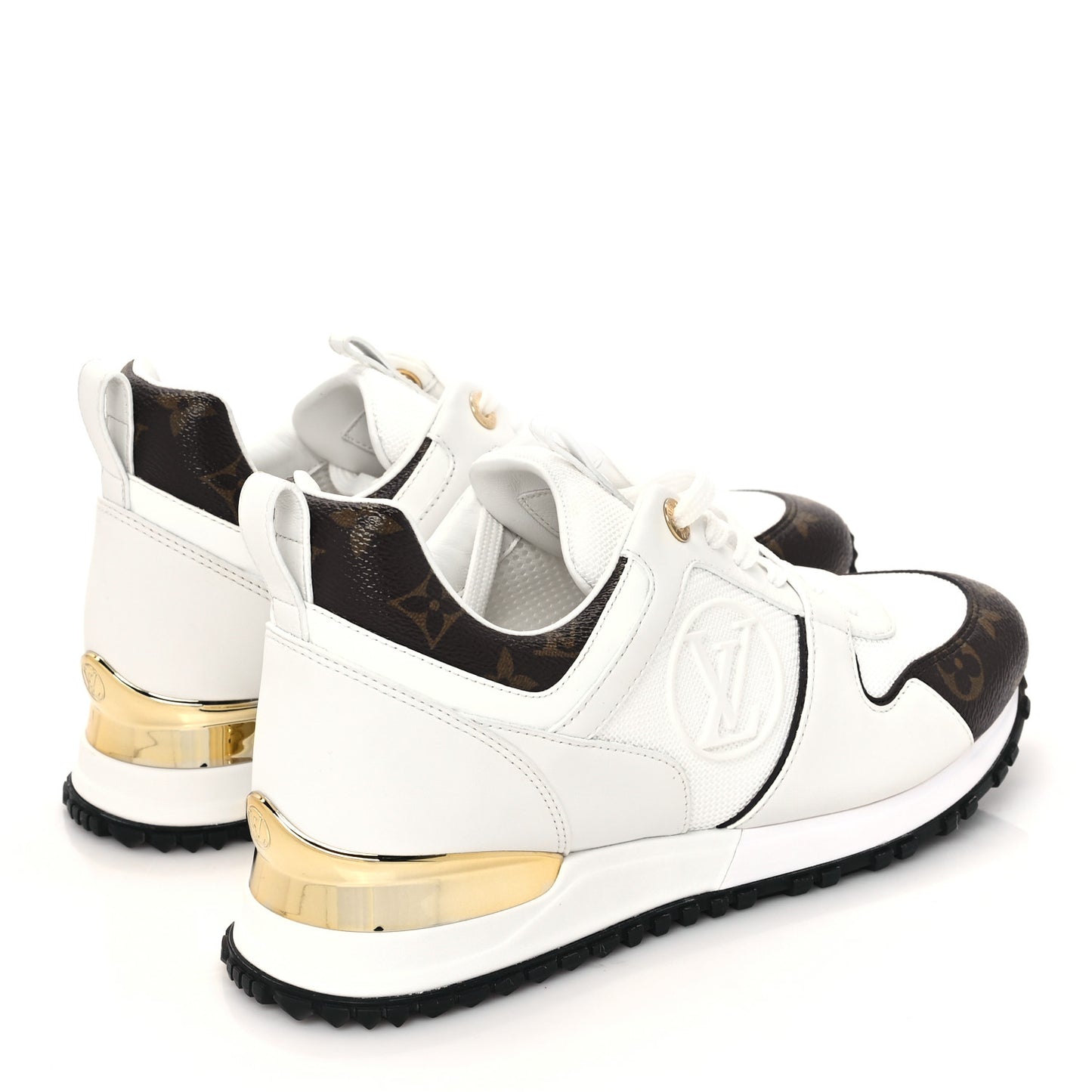 Calfskin Monogram Run Away Sneakers 38 White