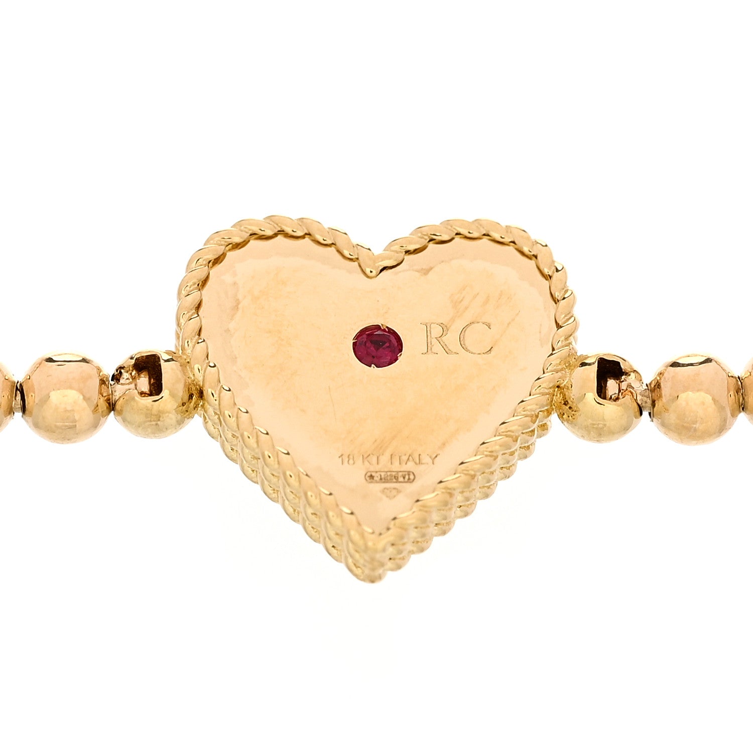 Roberto Coin 18K Yellow Gold Diamond Small Princess Heart Beaded Stretch Bracelet 3 of 3